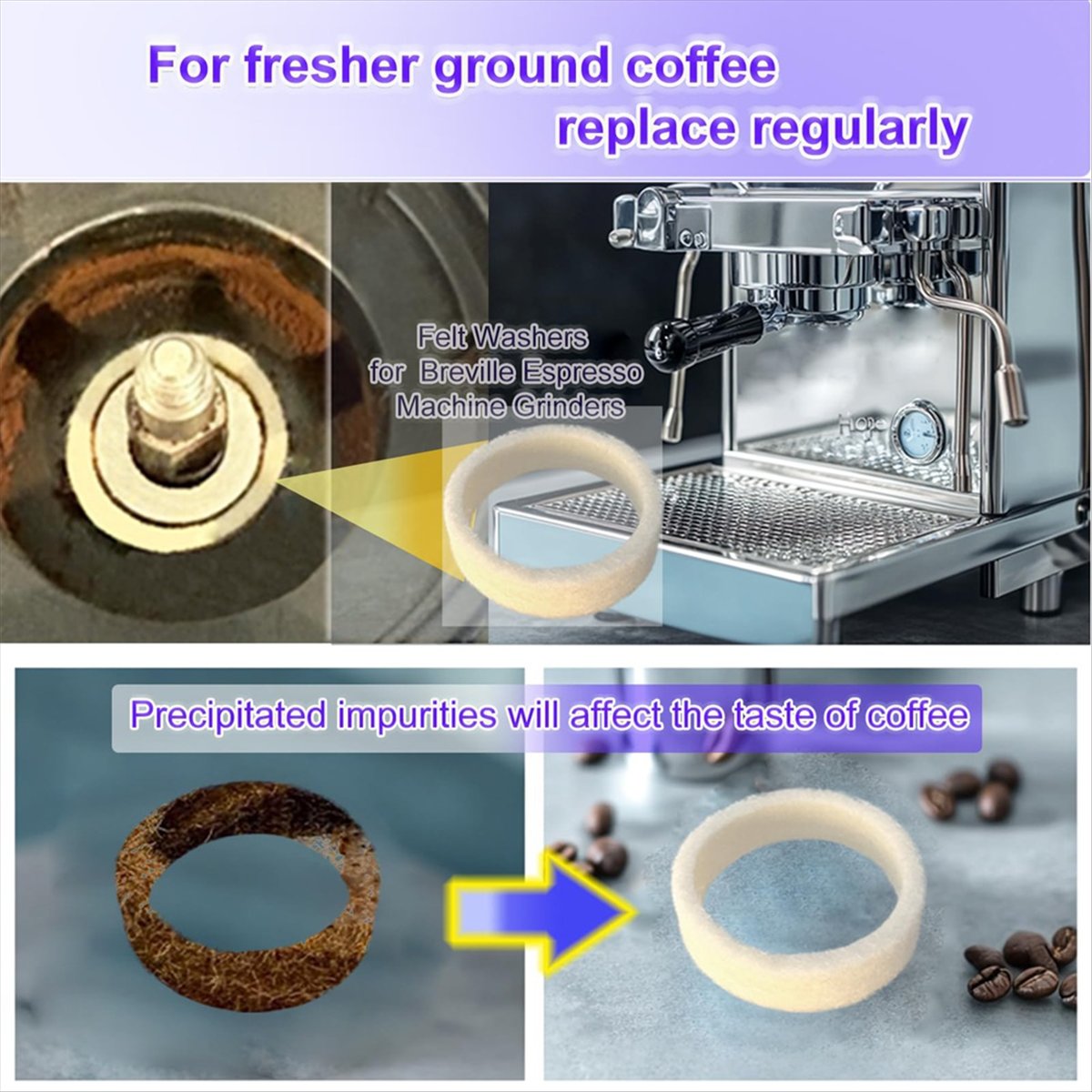 (A64E) 6Piece Felt Washer Repl - Breville Espresso Bes870 评论和价格
