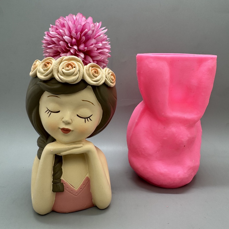 Cute Girl Flower Pot Silicone  - Potsticker Mold 评论和价格