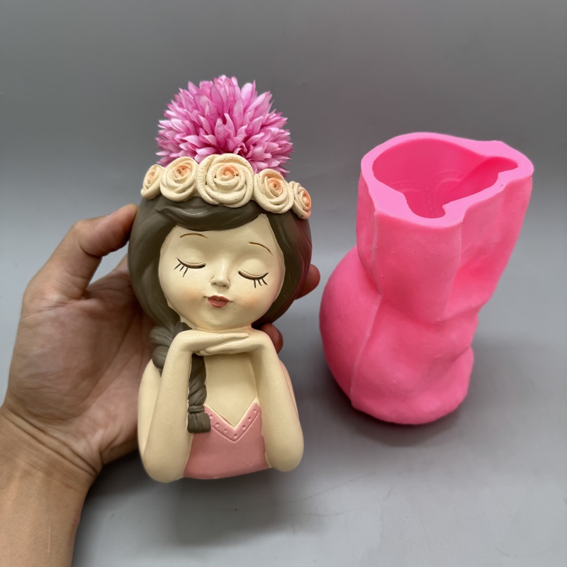 Cute Girl Flower Pot Silicone  - Potsticker Mold 评论和价格
