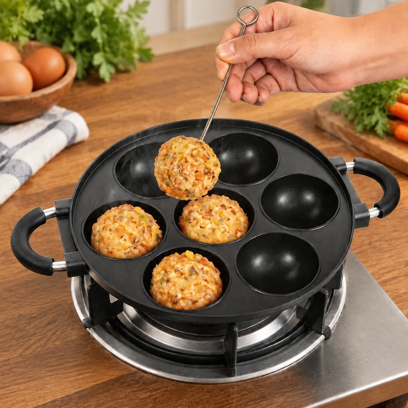 7-Cavity Aluminum Takoyaki Pan - Takoyaki Grill Plate 评论和价格