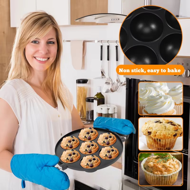 7-Cavity Aluminum Takoyaki Pan - Takoyaki Grill Plate 评论和价格